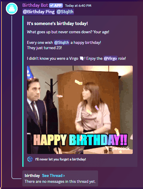 Overview | BirthdayBot